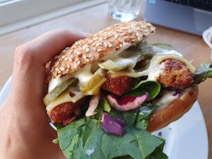 Special burger at The Roundhill in Brighton