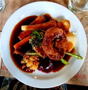 Roast celeriac roll. at The Roundhill in Brighton