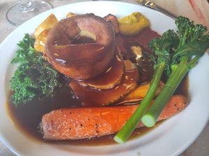 Sunday roast with seitan chicken at The Roundhill in Brighton