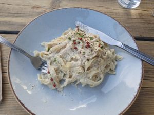 Pasta al Cashew at The Roundhill in Brighton