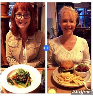 I had seitan lamb, Lorraine had the RH burger at The Roundhill in Brighton