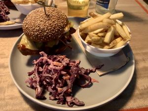 Seitan Barbecue Burger at The Roundhill in Brighton