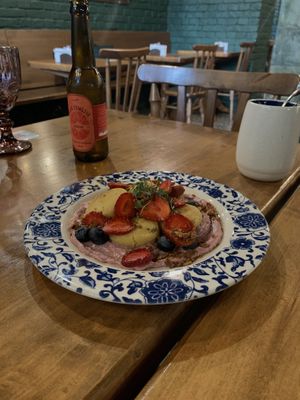 Vegan cottage cheese pancakes  at Mondays in Ivano-frankivsk