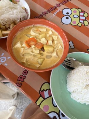 Massaman curry with ricee  at Ying Ying's Kitchen in Koh Phangan