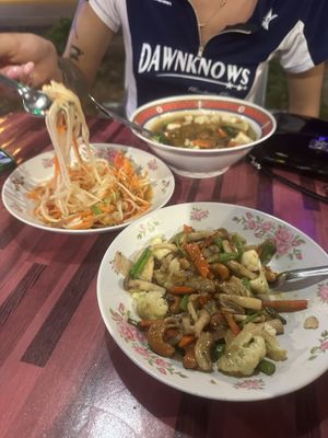 stir fried cashew nuts amazing w little mushrooms  at Ying Ying's Kitchen in Koh Phangan