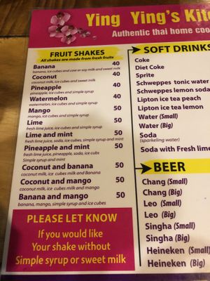 Menu 4 at Ying Ying's Kitchen in Koh Phangan