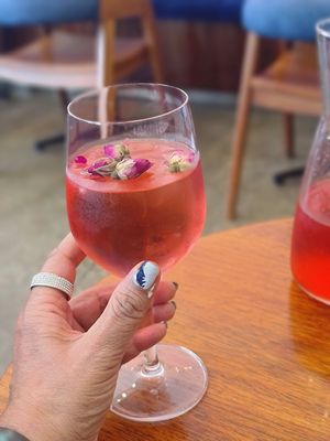 Fresh rose petals add a special touch.  at Onda in Richmond