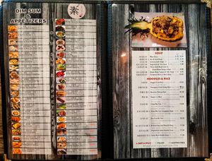 Menu page at Unit Su Vege at Unit Su Vege in Philadelphia