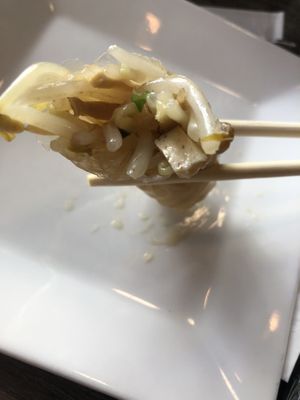 D24 bean sprouts roll - bean sprouts, dried tofu , cilantro , ginger , wrapped with Vietnamese rice papers   at Unit Su Vege in Philadelphia