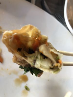 D14 Steam bean curd skin roll   at Unit Su Vege in Philadelphia