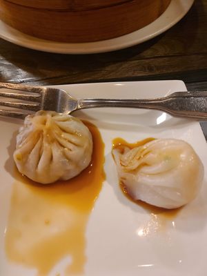 Shanghai dumpling and vegetable "shrimp " dumpling at Unit Su Vege in Philadelphia