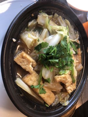 23 vegetables tofu & glass noodle in clay pot (v, gf)  at Unit Su Vege in Philadelphia