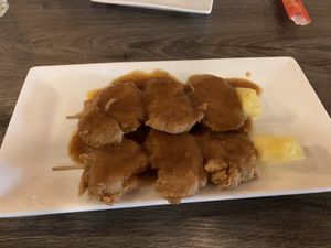 D26 Seitan on the Stick with BBQ Sauce at Unit Su Vege in Philadelphia