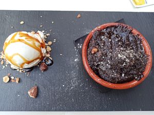 Chocolate brownie at The Hen's Teeth in Alicante