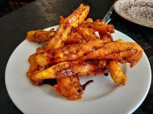 Berenjenas con miel de palma at The Hen's Teeth in Alicante