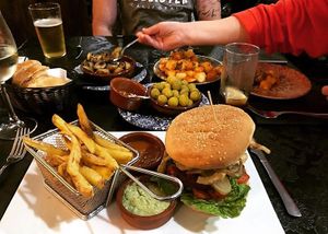 The burger was amazing  at The Hen's Teeth in Alicante