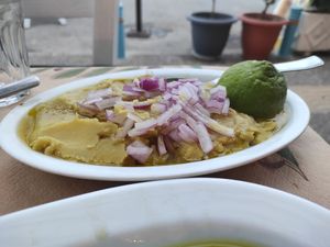 Fava with olive oil and onions (must try!) at Babis Taverna 1979 in Galatas