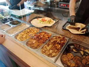 Many great vegan filling options, yummy falafel and veggies! at Humbaba Falafel in Berlin