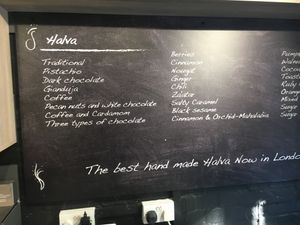Wall menu  at SesamMe in North London
