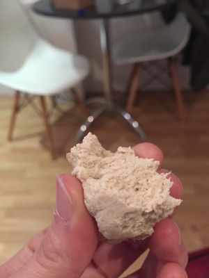 This may not look like much but this is a tiny piece of heaven also known as halva  at SesamMe in North London