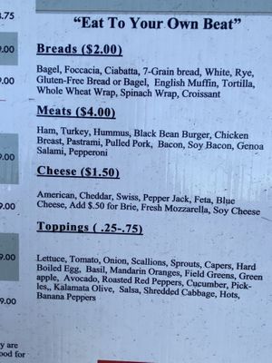 Build your own menu  at Jo Mama's in Orleans