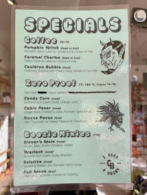 Menu  at Coffee Beer in Portland