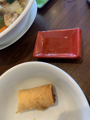 What’s left of the spring rolls. Small serving but delicious!!  at I Luv Pho in Milford