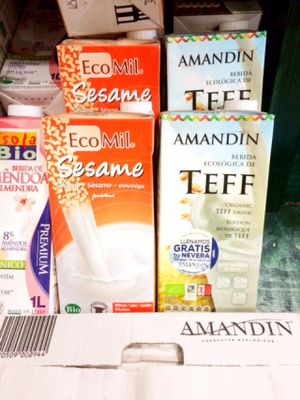 I had never seen Teff Milk before.. great assortment of 'milks' at Natural in Ibiza