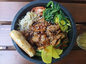 Bowl with Seitan at Feel Seoul Good in Berlin