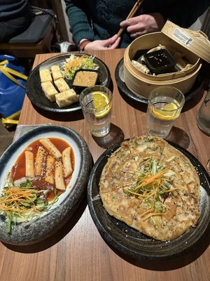 Tofu, goyoza, pancake, rice dumplings  at Feel Seoul Good in Berlin