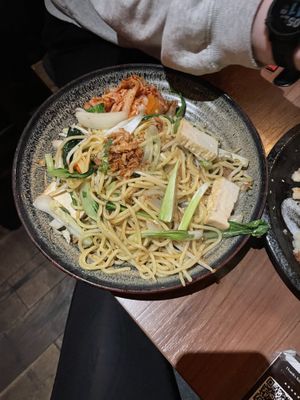 Tofu udon noodles and veg   at Feel Seoul Good in Berlin