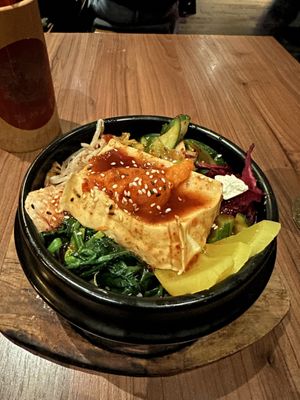 Vegan egg rice bowl #Veganuary at Feel Seoul Good in Berlin