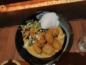 Chicken with peanut sauce at Feel Seoul Good in Berlin