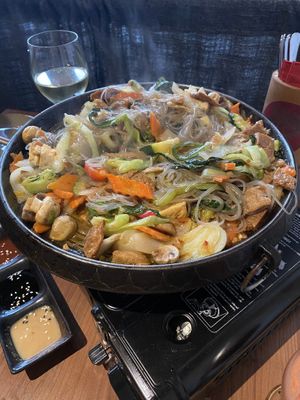 Bapsang BBQ for two people: Stage 3 – add the glass noodles  at Feel Seoul Good in Berlin