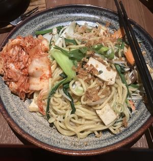 Ramen Noodles with Baked Tofu and Kimchi  at Feel Seoul Good in Berlin