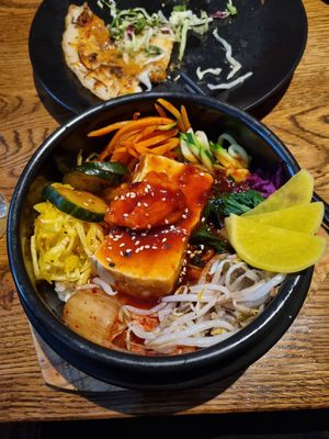 Bibimbap with vegan egg at Feel Seoul Good in Berlin