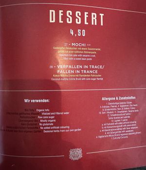 Dessert menu.  at Feel Seoul Good in Berlin
