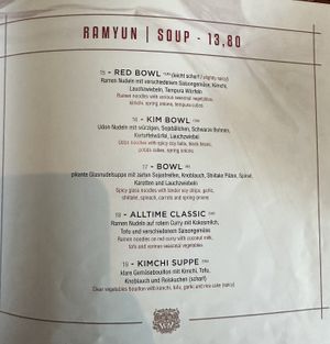 Ramen menu.  at Feel Seoul Good in Berlin