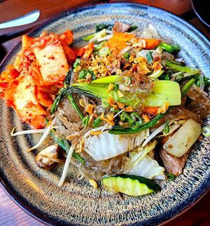 C3 sweet potato glass noodle with kimchi at Feel Seoul Good in Berlin