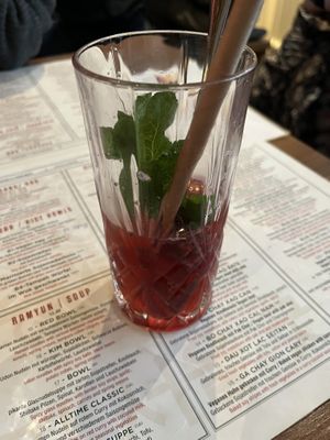 Red lemonade  at Feel Seoul Good in Berlin