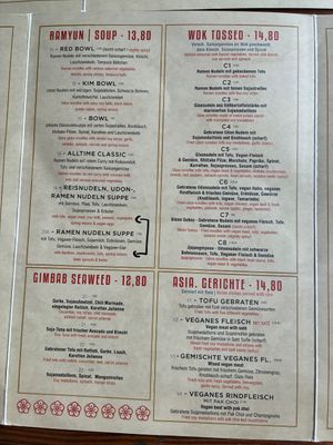 Menu  at Feel Seoul Good in Berlin