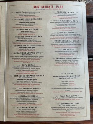Menu  at Feel Seoul Good in Berlin