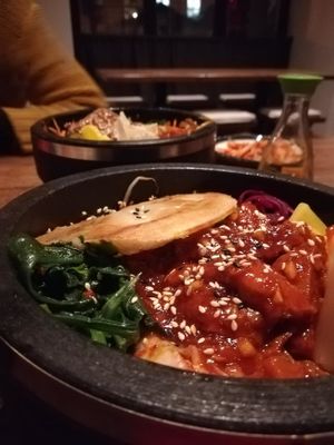Bibimbap: Soy strips and avocado crispy pancake at Feel Seoul Good in Berlin