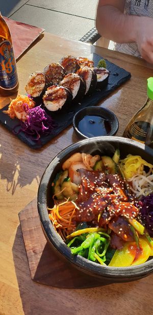 Bibimbap and sushi crazy 😋 at Feel Seoul Good in Berlin