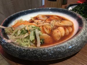 Rice cakes in chili sauce  at Feel Seoul Good in Berlin