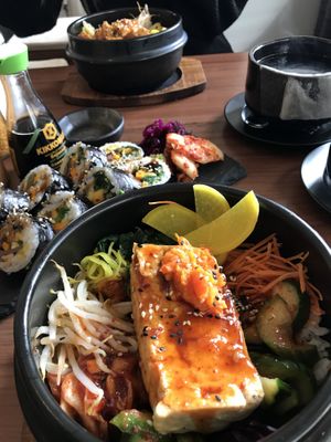 Tofu vegan egg bibimbap at Feel Seoul Good in Berlin