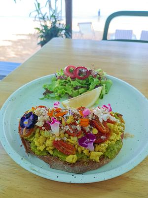 Scrambled tofu avacado toast. at Indie Beach in Koh Chang