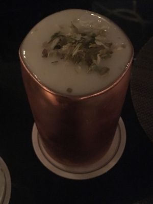One of their signature cocktails made with wild herbs at Bar Cavour in Turin