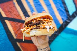 Cuban Frita at Vegan Junkie - Tavern Flower Food Truck in Fort Lauderdale