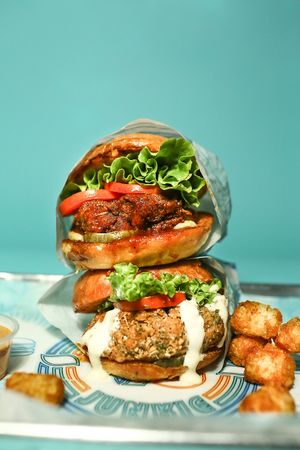 Hott & Lemon Pepper Shhcken at Vegan Junkie - Tavern Flower Food Truck in Fort Lauderdale